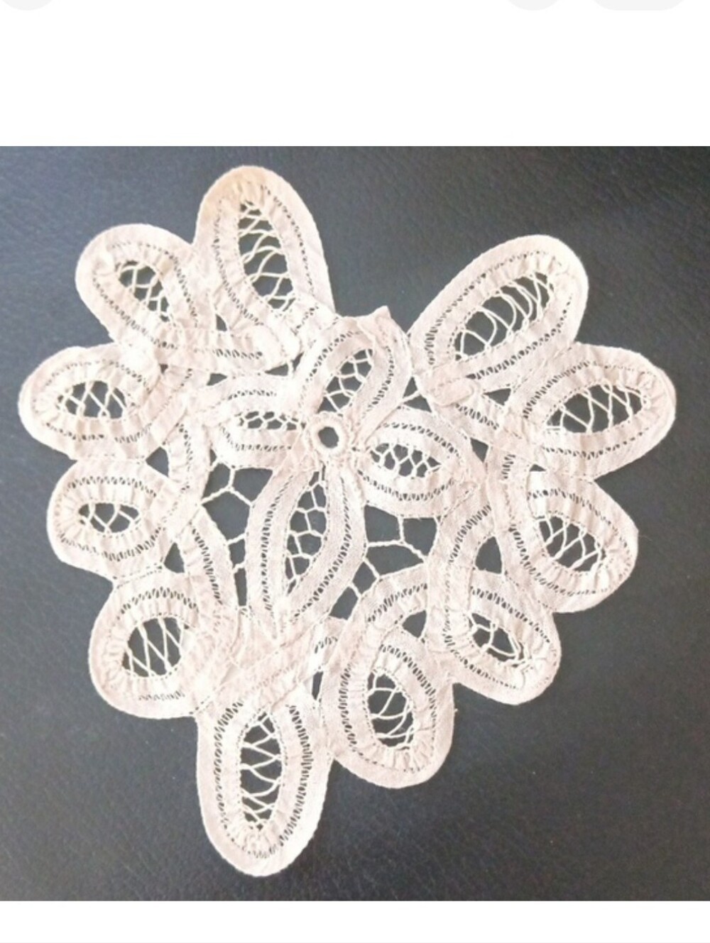 4 Dozens of Beige Cotton Lace Doilies in Heart Shape 6.5“x6.5" approximate